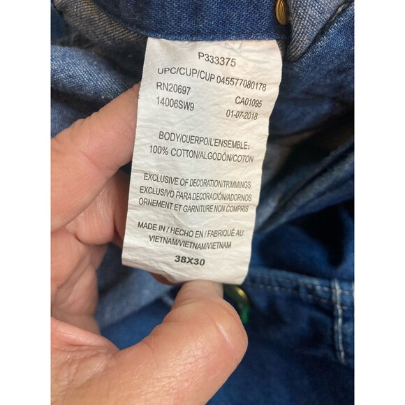 Liberty Overalls Mens 38x30 (29) Denim Bibs Coveralls Carpenter Utility Workwear - Picture 8 of 10